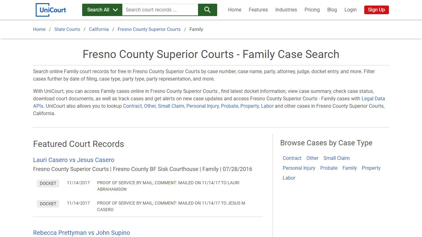 Fresno County Superior Courts - Family Case Search